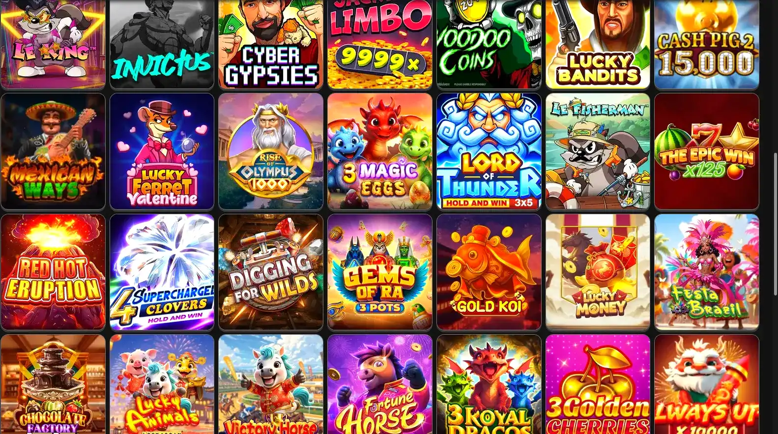 Интерфейс казино Бет Андреас с игровыми автоматами